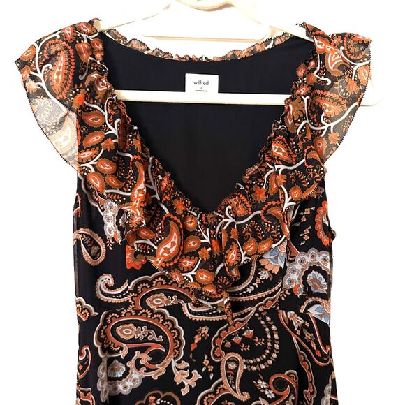 ARITZIA Wilfred Paisley Ruffled Maxi Dress Sz 2 - Picture 2 of 5